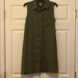 Button-Up Green Dress